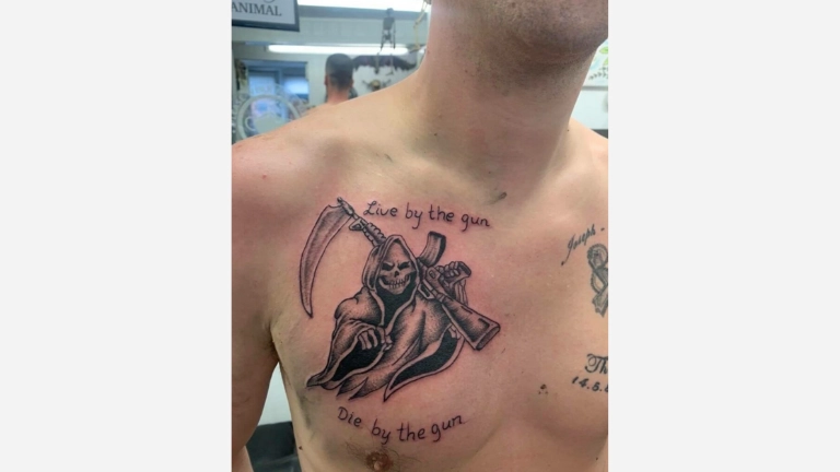 Gun Grim Reaper Tattoo