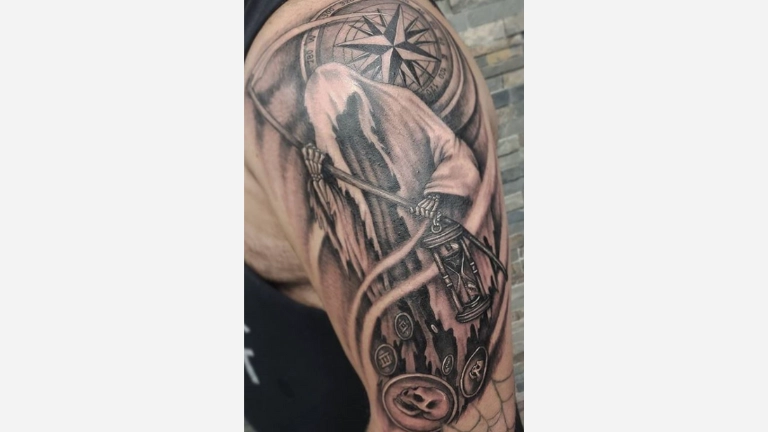 Hourglass Grim Reaper Tattoo