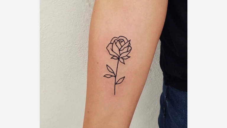 Simple Rose Tattoo