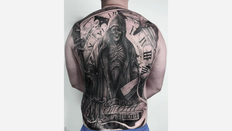 Clock Grim Reaper Tattoo
