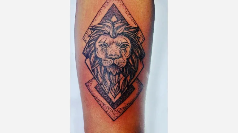 Geometric Lion Tattoo