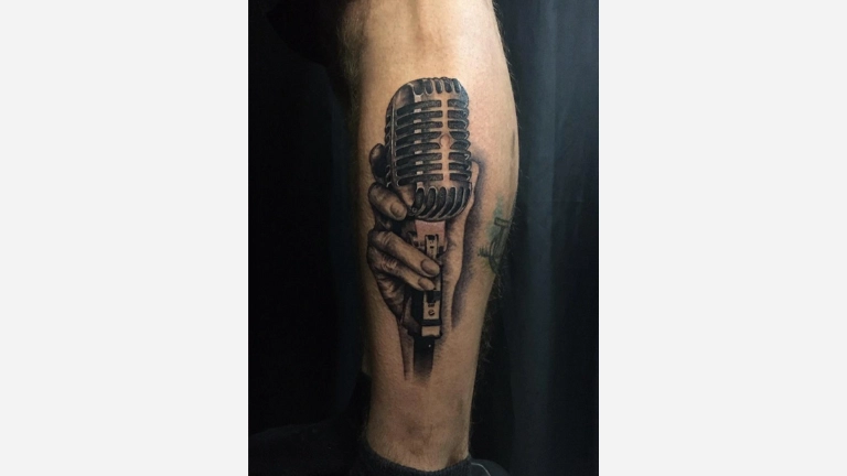 Vintage Microphone Tattoo