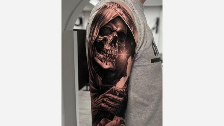 Realistic Grim Reaper Tattoo