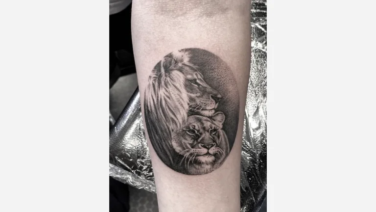 Lion and Lioness Tattoo
