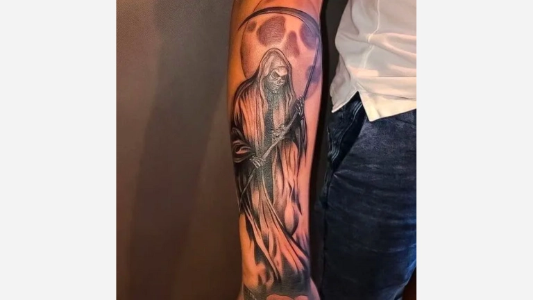 Grim Reaper Forearm Tattoo