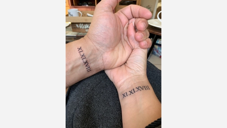 Roman Number Wrist Tattoo