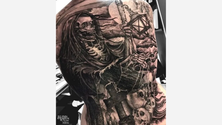 Grim Reaper Back Tattoo