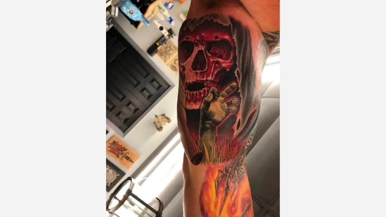 Grim Reaper Arm Tattoo
