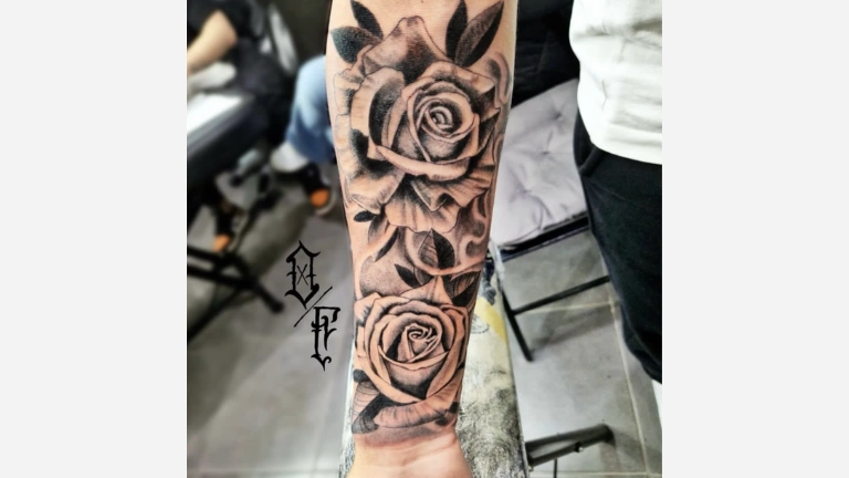 Forearm Rose Tattoo