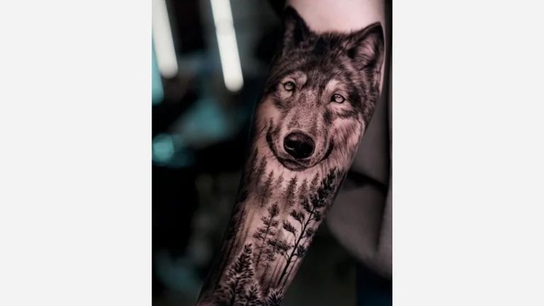  Wolf in the Woods Tattoo