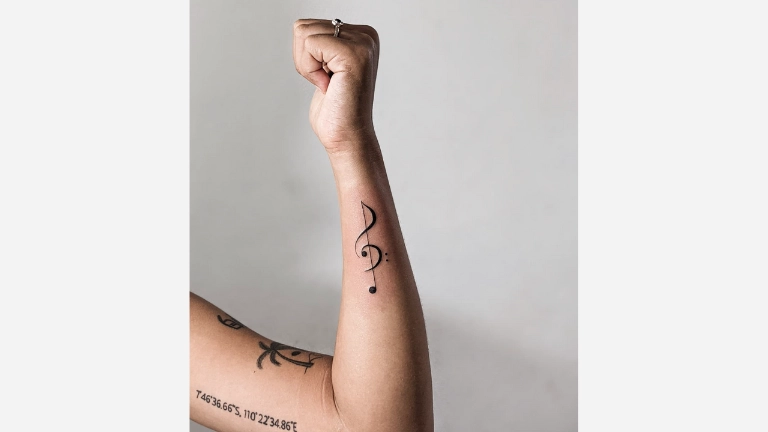 Half Sleeve Music Tattoo