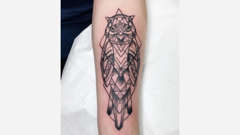 Owl Geometric Tattoo