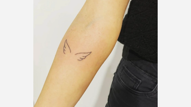 Simple Angel Wing Tattoo