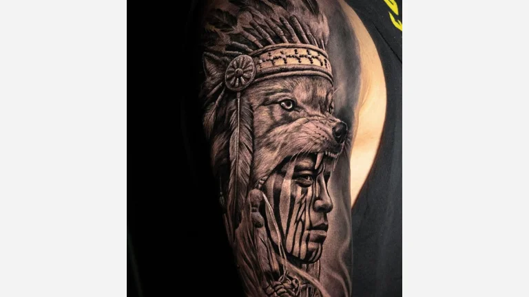 Headdress Wolf Tattoo