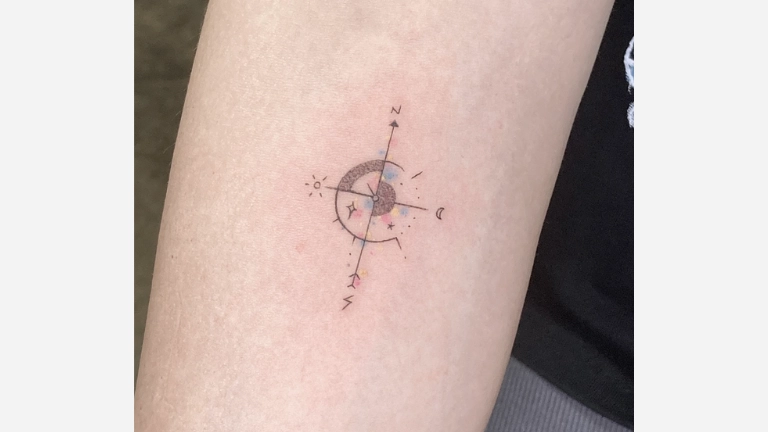 Simple Compass Tattoo