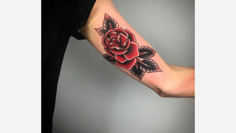  Classic Rose Tattoo