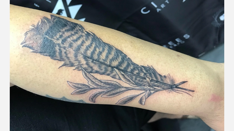 Turkey Feather Tattoo