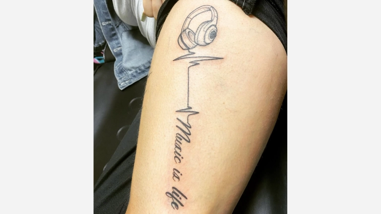  Music is Life Tattoo