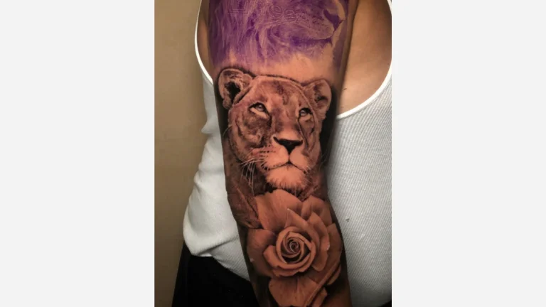 Women Lioness Tattoo