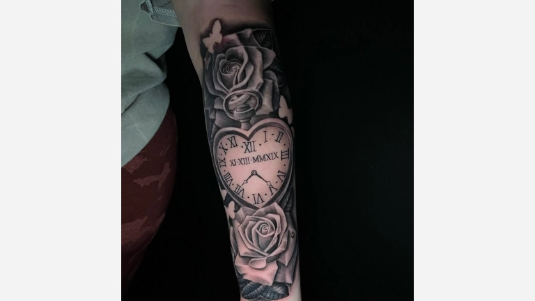 Heart Clock Tattoo