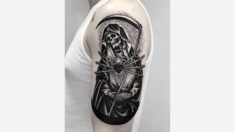 Santa Muerte Grim Reaper Tattoo