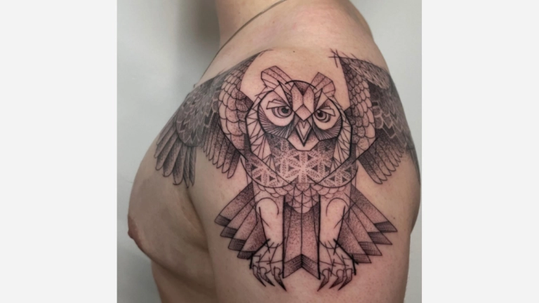 Geometric Owls Tattoo