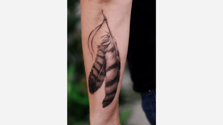 Owl Feather Tattoo