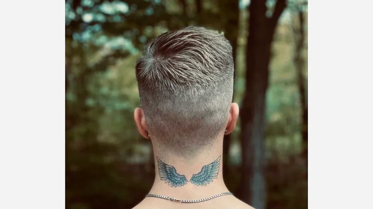 Wing Neck Tattoo