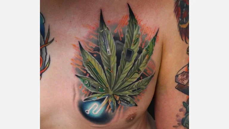 Pot Leaf Tattoo