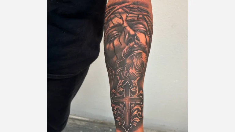 Forearm Jesus Tattoo