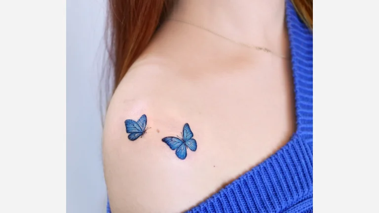 Blue Butterfly Tattoo