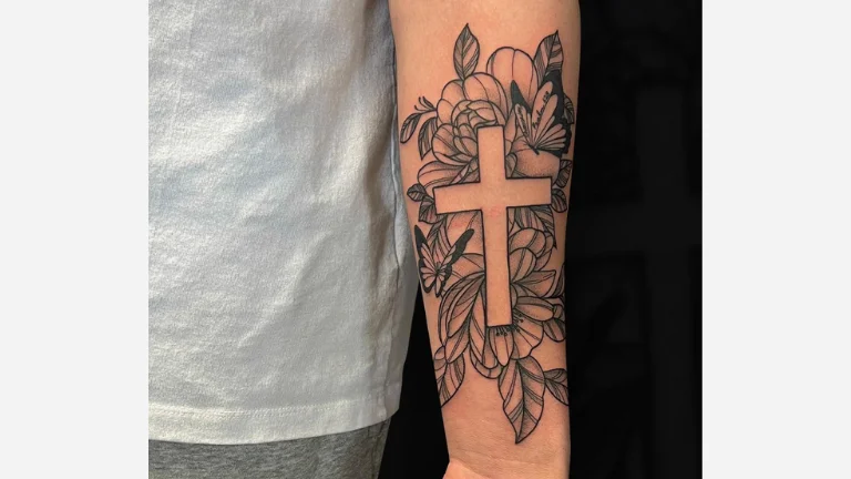 Flower Cross Tattoo