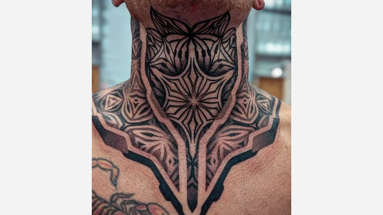 Front Neck Tattoos For men