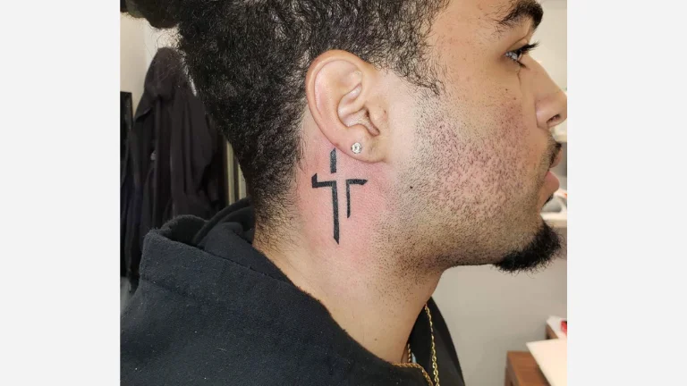 Cross Neck Tattoo