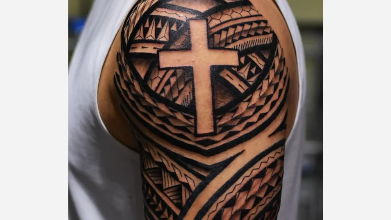 Cross Shoulder Tattoo