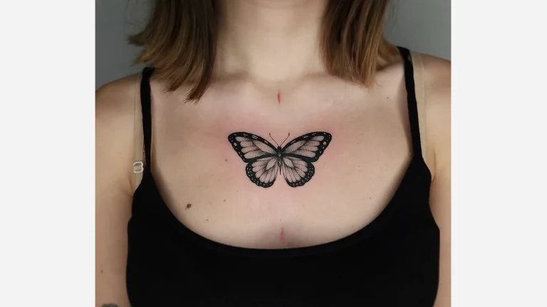 Butterfly Chest Tattoo