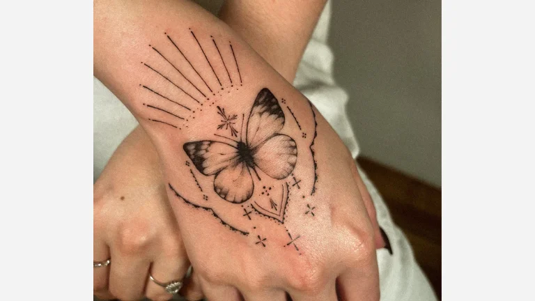 Butterfly Hand Tattoo