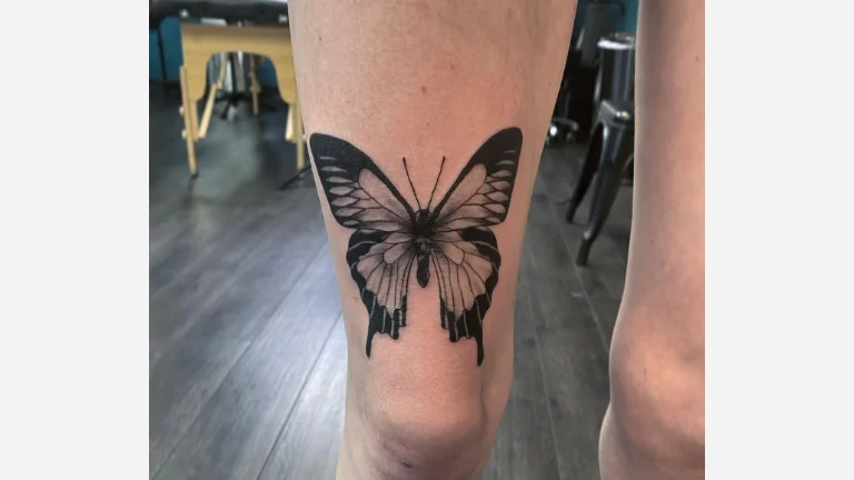 Butterfly Knee Tattoo