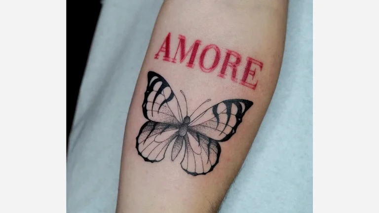 Word Butterfly Tattoo