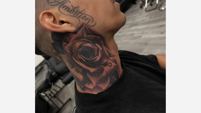  Rose Neck Tattoo