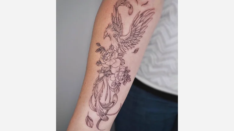 Floral Phoenix Tattoo