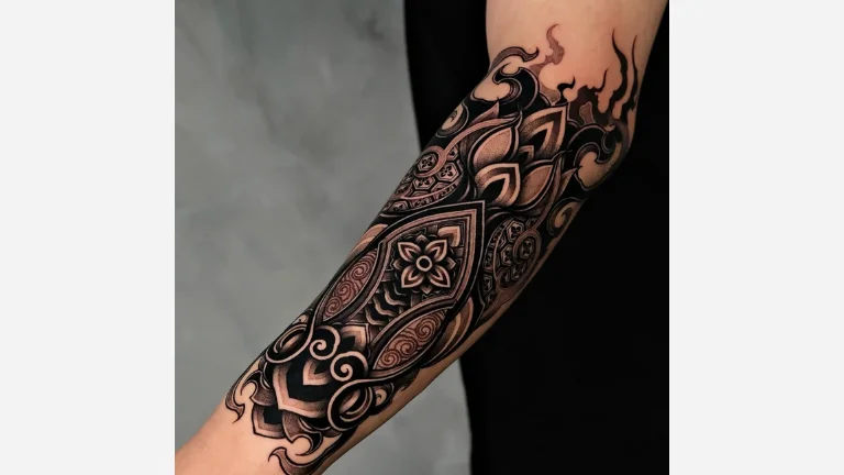 Aztec Flower Tattoo