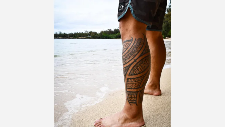 Tribal Leg Tattoo