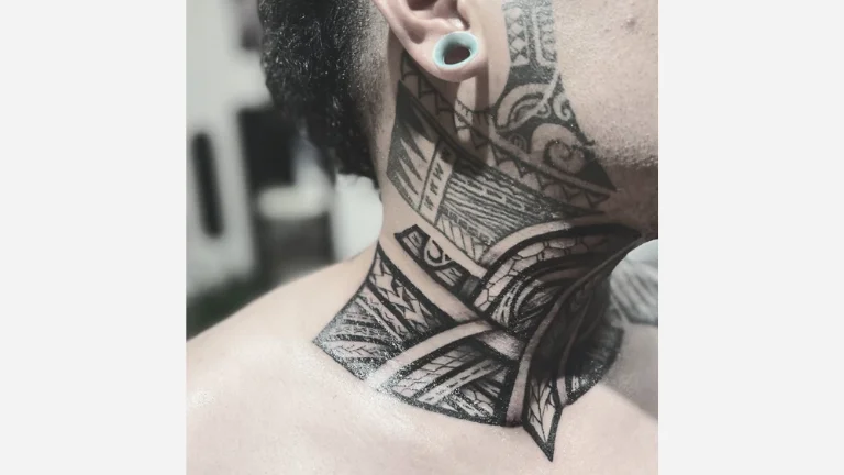 Tribal Neck Tattoo