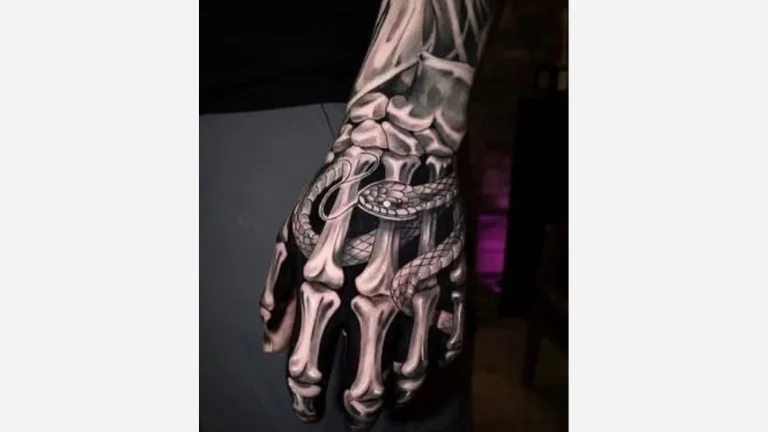 Snake Skeleton Hand Tattoo