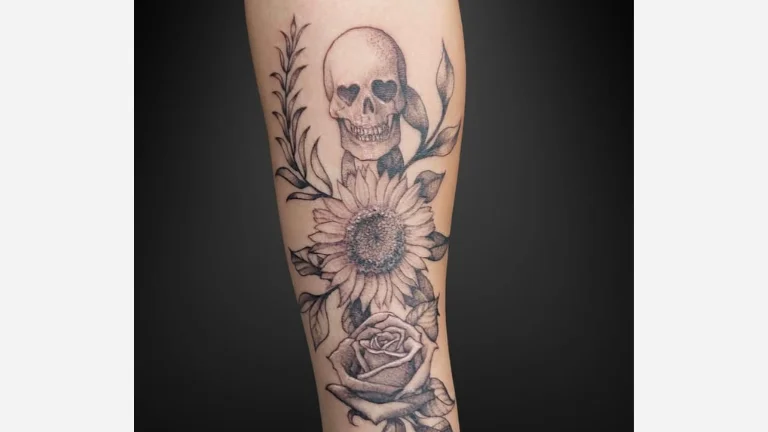 Skull and Flowers