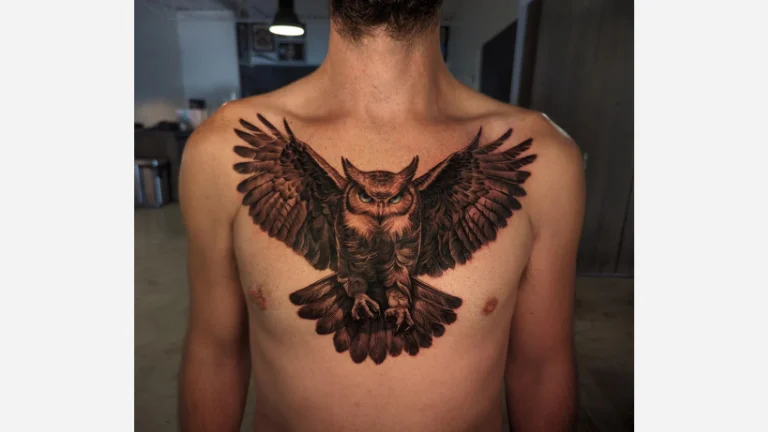 Owl Chest Tattoo