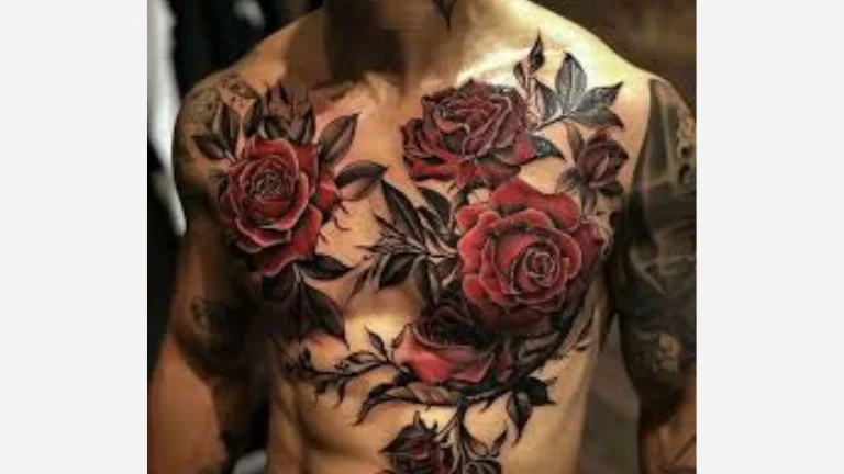 Rose Chest Tattoo