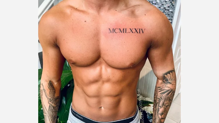 Roman Numerals Chest Tattoo
