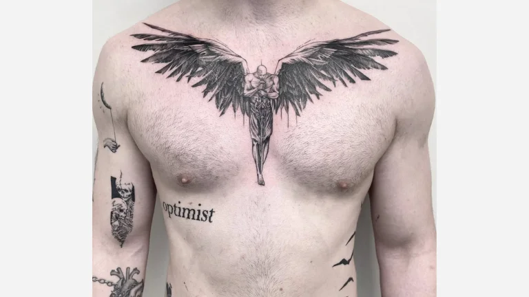 Angel Chest Tattoo